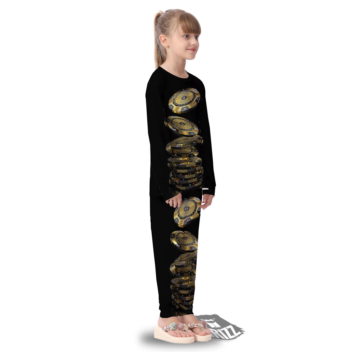 Casino Chips Poker Print Kid's Pajamas-grizzshop