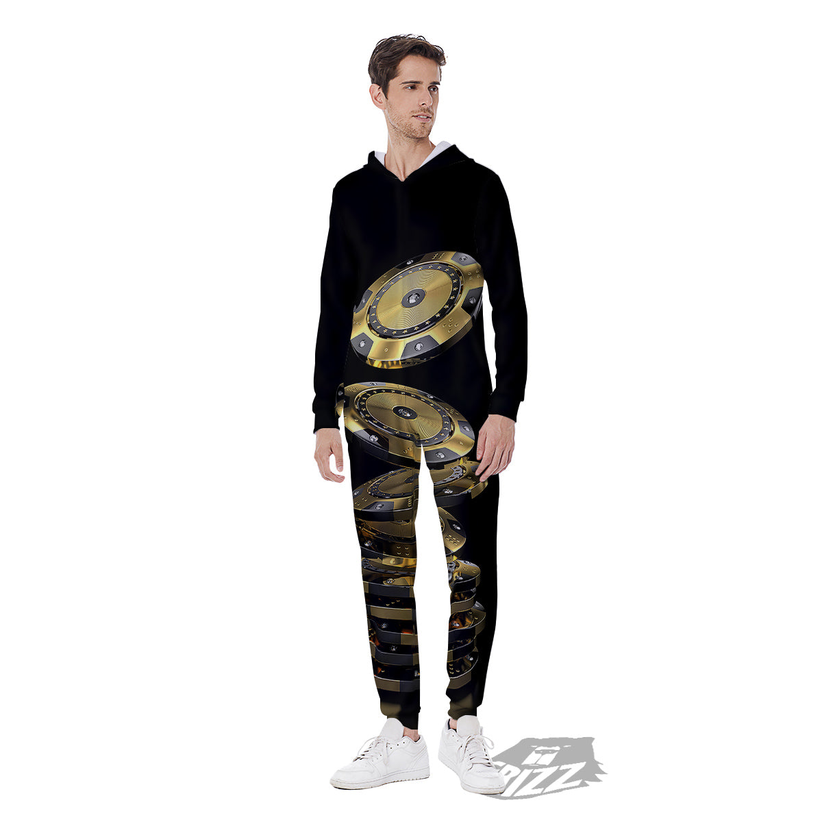 Casino Chips Poker Print Men's Jumpsuit-grizzshop