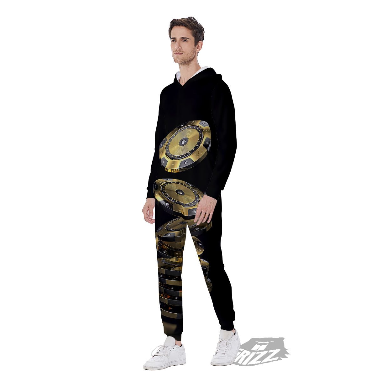 Casino Chips Poker Print Men's Jumpsuit-grizzshop