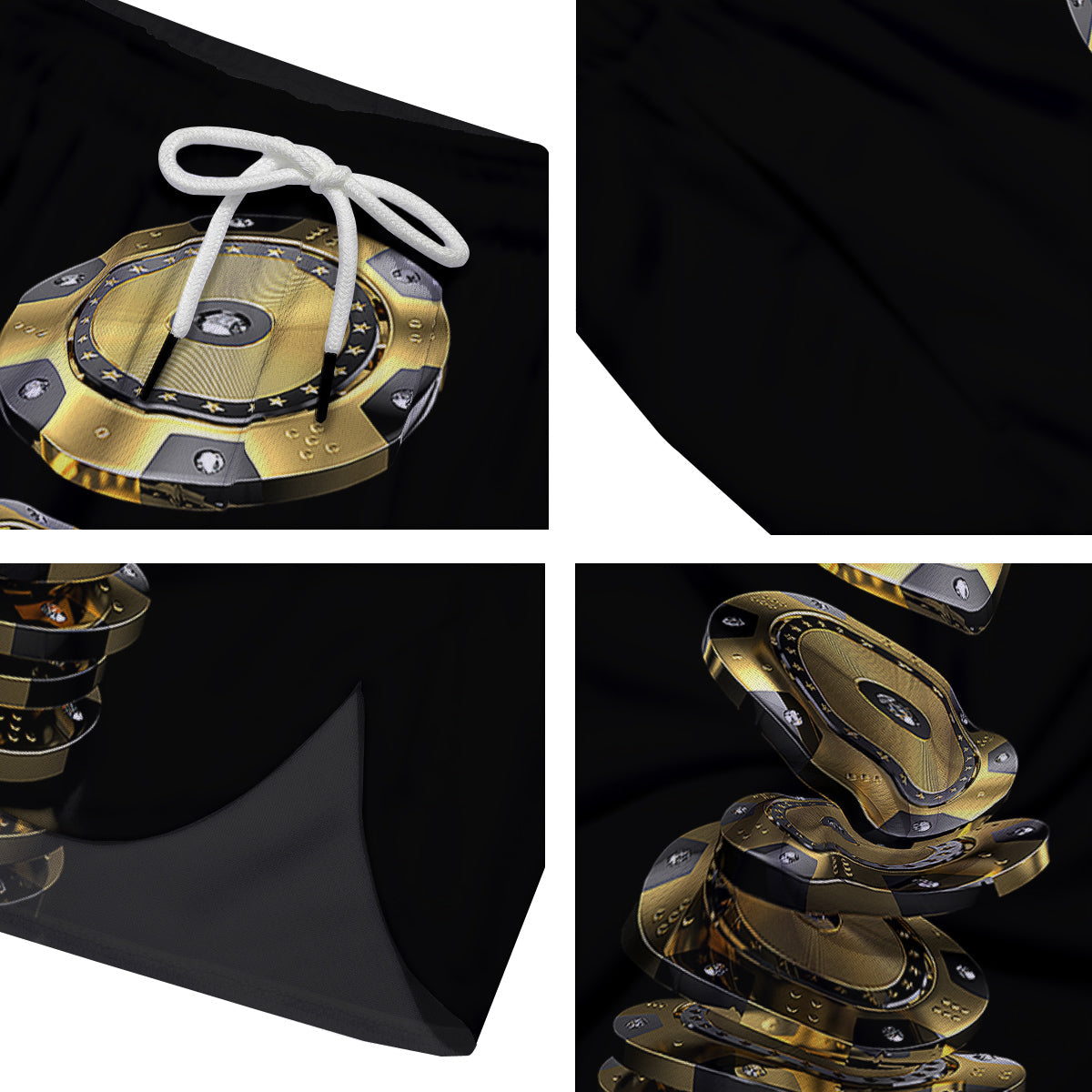 Casino Chips Poker Print Men's Running Shorts-grizzshop