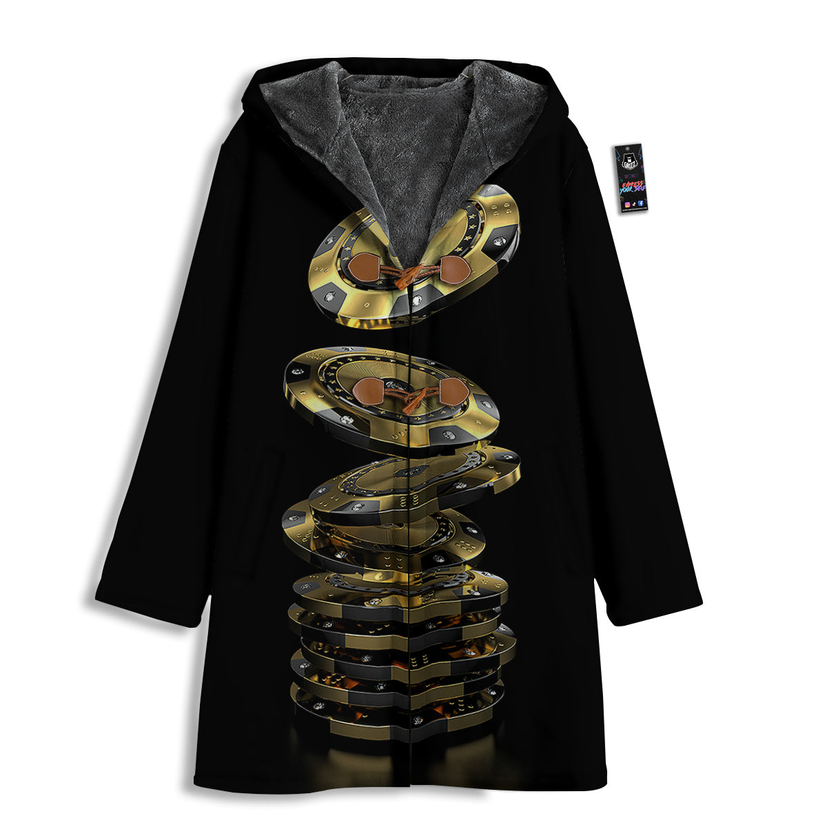 Casino Chips Poker Print Men's Windbreaker Jacket-grizzshop