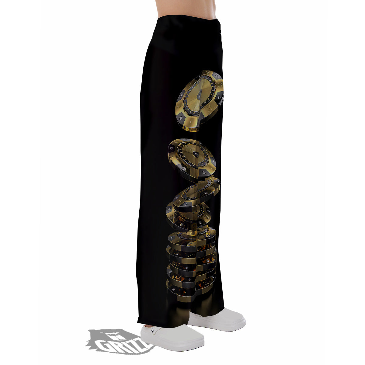 Casino Chips Poker Print Pajama Pants-grizzshop