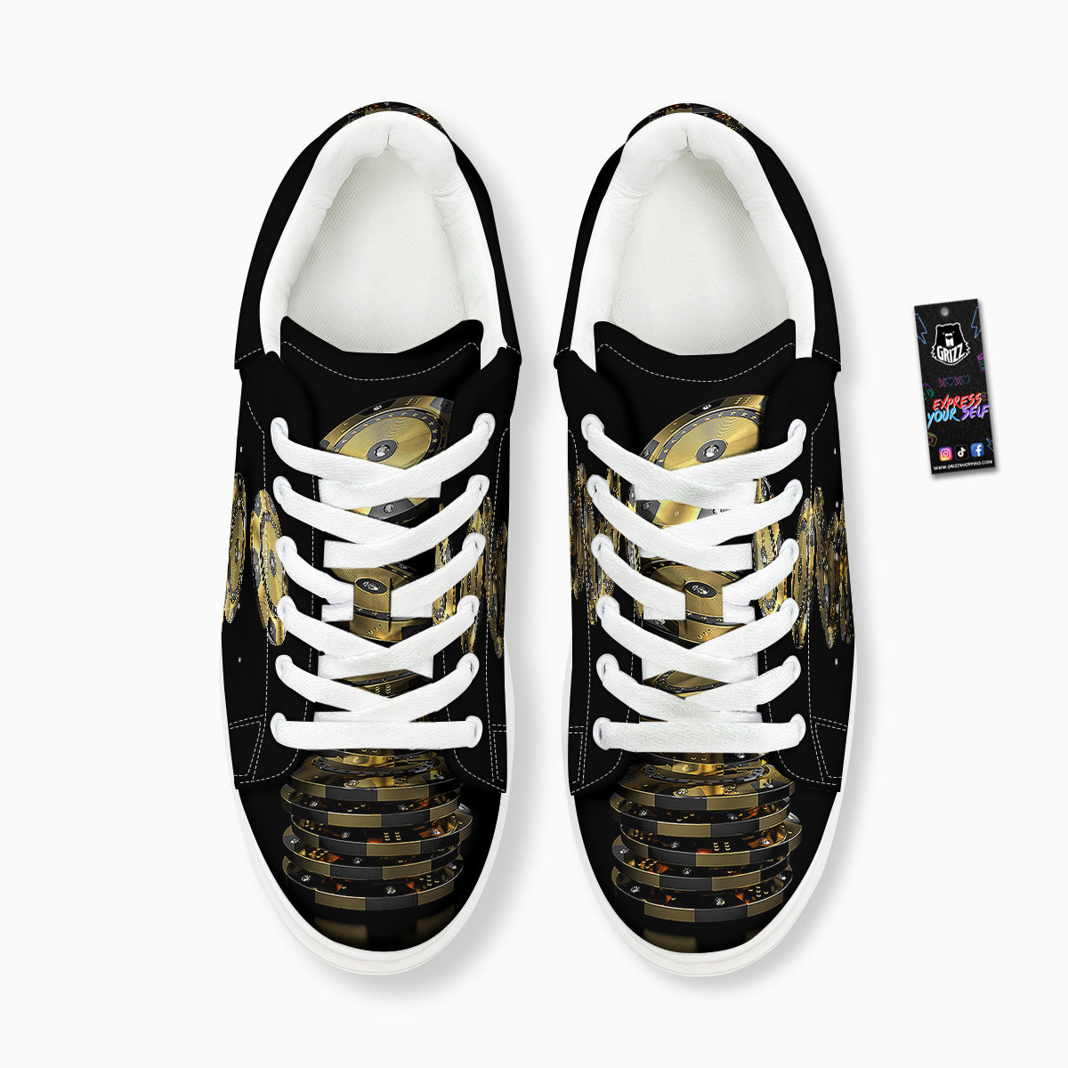 Casino Chips Poker Print Platform Shoes-grizzshop