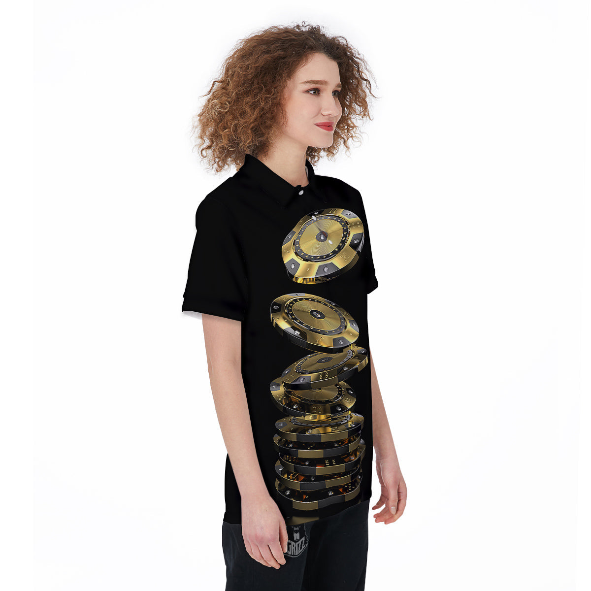 Casino Chips Poker Print Women's Golf Shirts-grizzshop