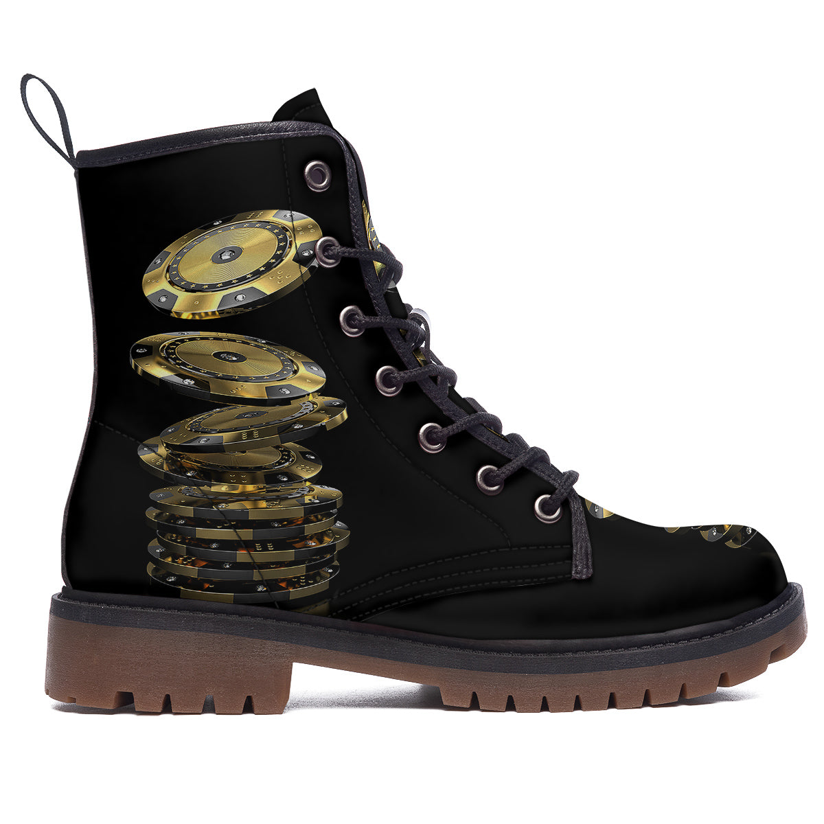 Casino Chips Poker Print Work Boots-grizzshop
