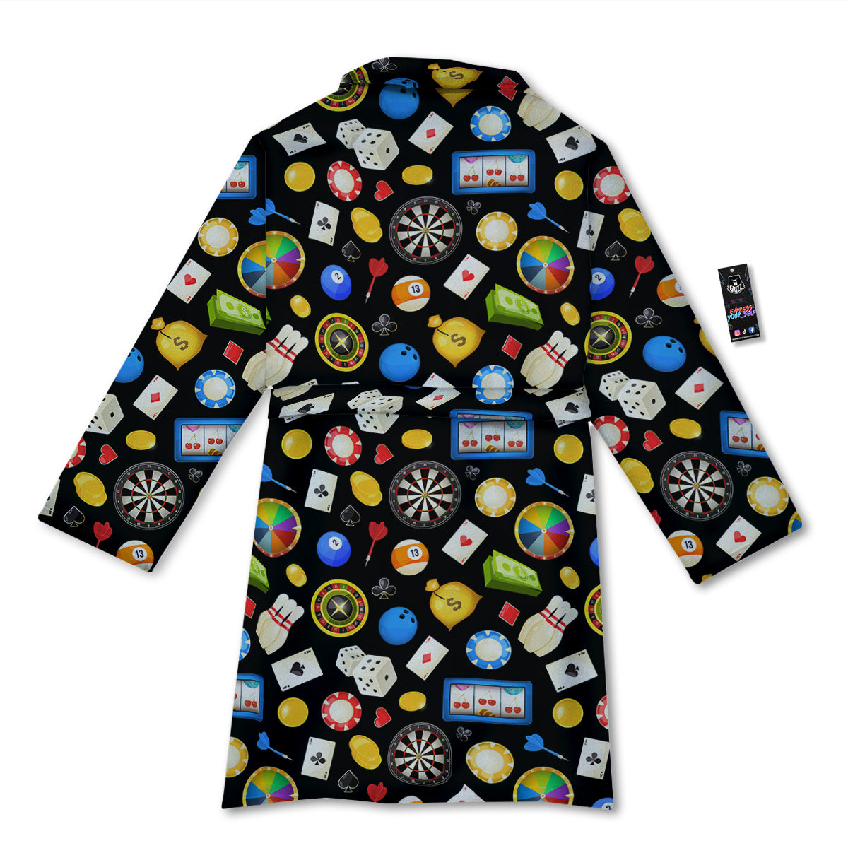 Casino Entertainments Print Pattern Bathrobe-grizzshop