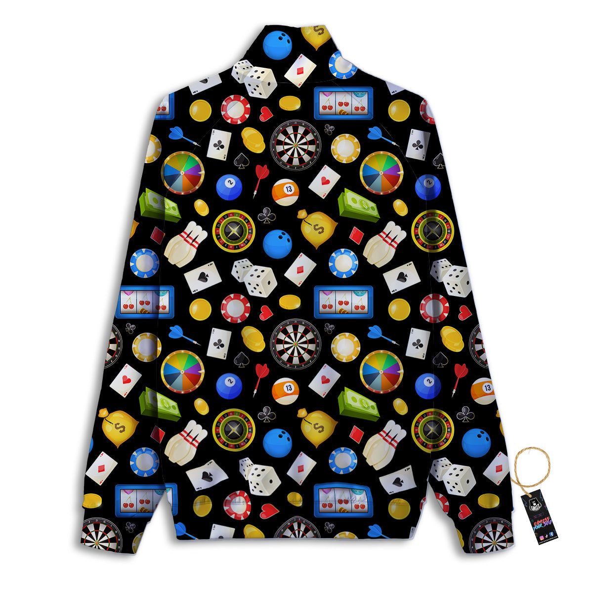Casino Entertainments Print Pattern Track Jacket-grizzshop