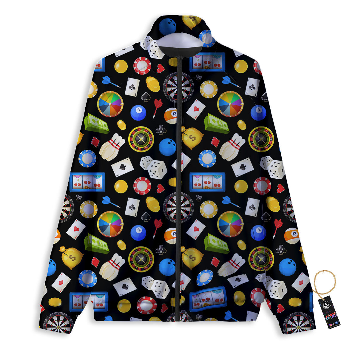 Casino Entertainments Print Pattern Track Jacket-grizzshop