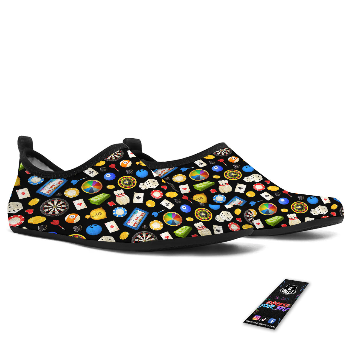 Casino Entertainments Print Pattern Water Shoes-grizzshop