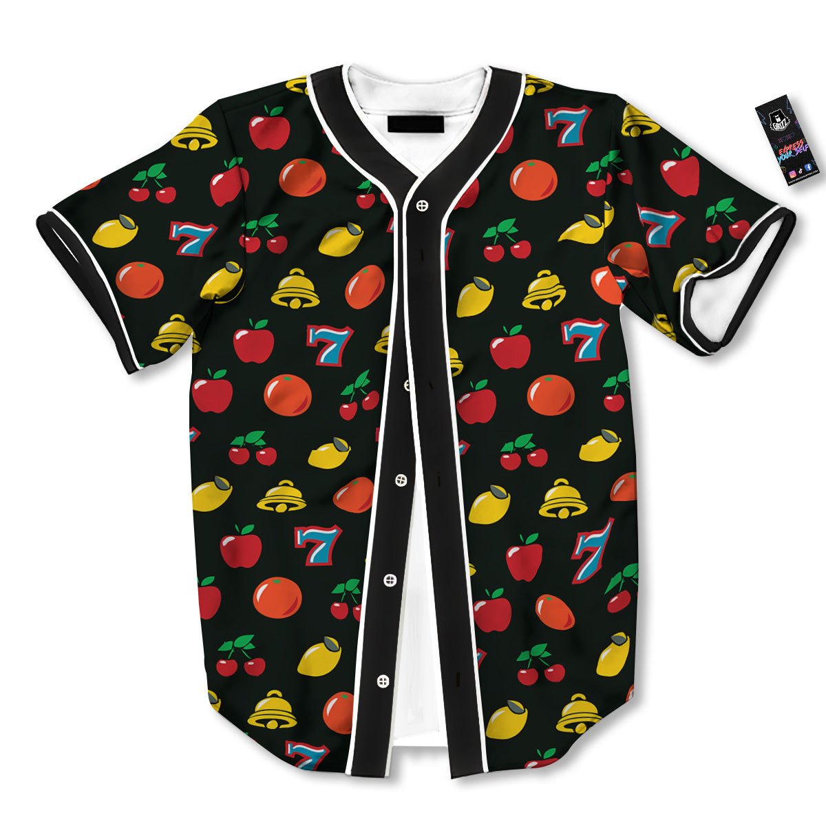 Casino Lucky Sevens Print Pattern Baseball Jersey-grizzshop