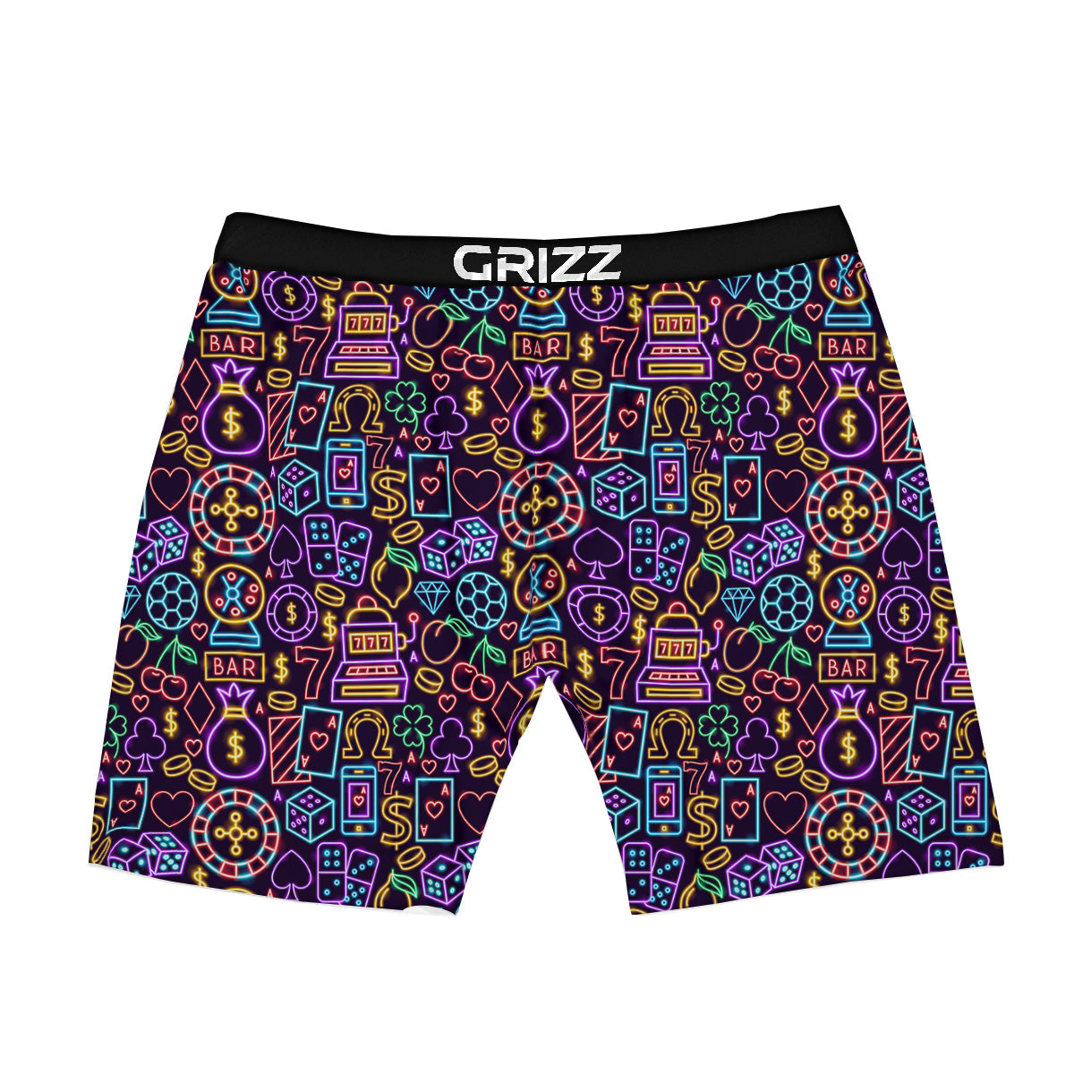 Casino Neon Night Sign Print Pattern Boxer Briefs-grizzshop