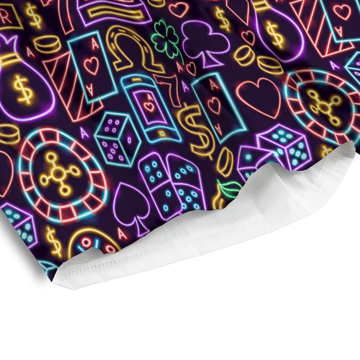 Casino Neon Night Sign Print Pattern Men's Athletic Shorts