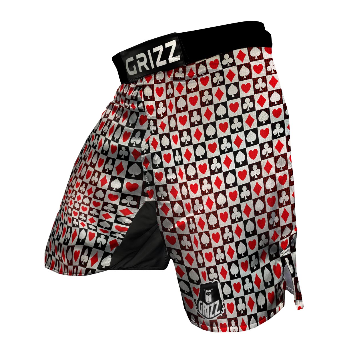 Casino Playing Card Poker Pattern Print MMA Shorts-grizzshop