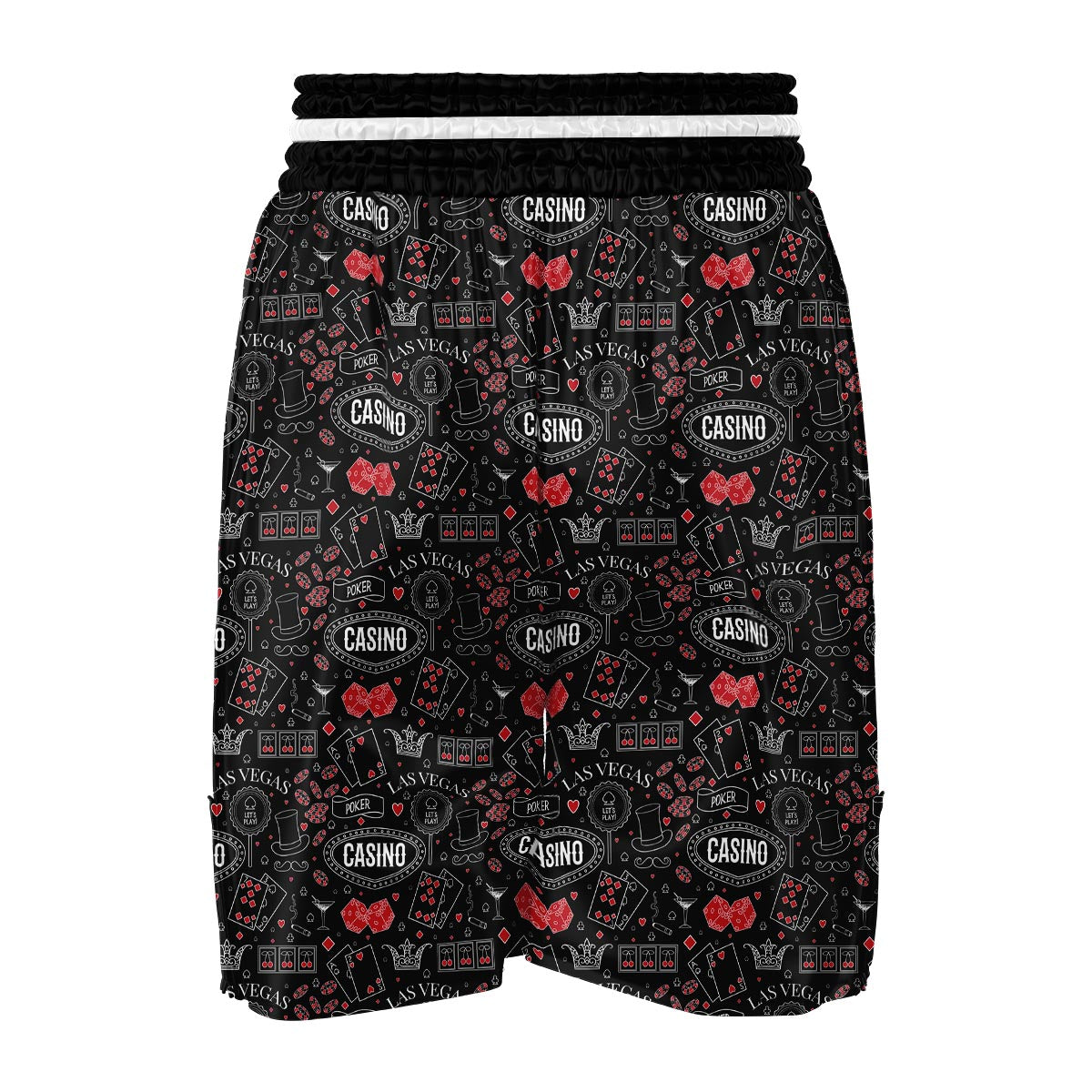 Casino Poker Pattern Print Boxing Shorts-grizzshop