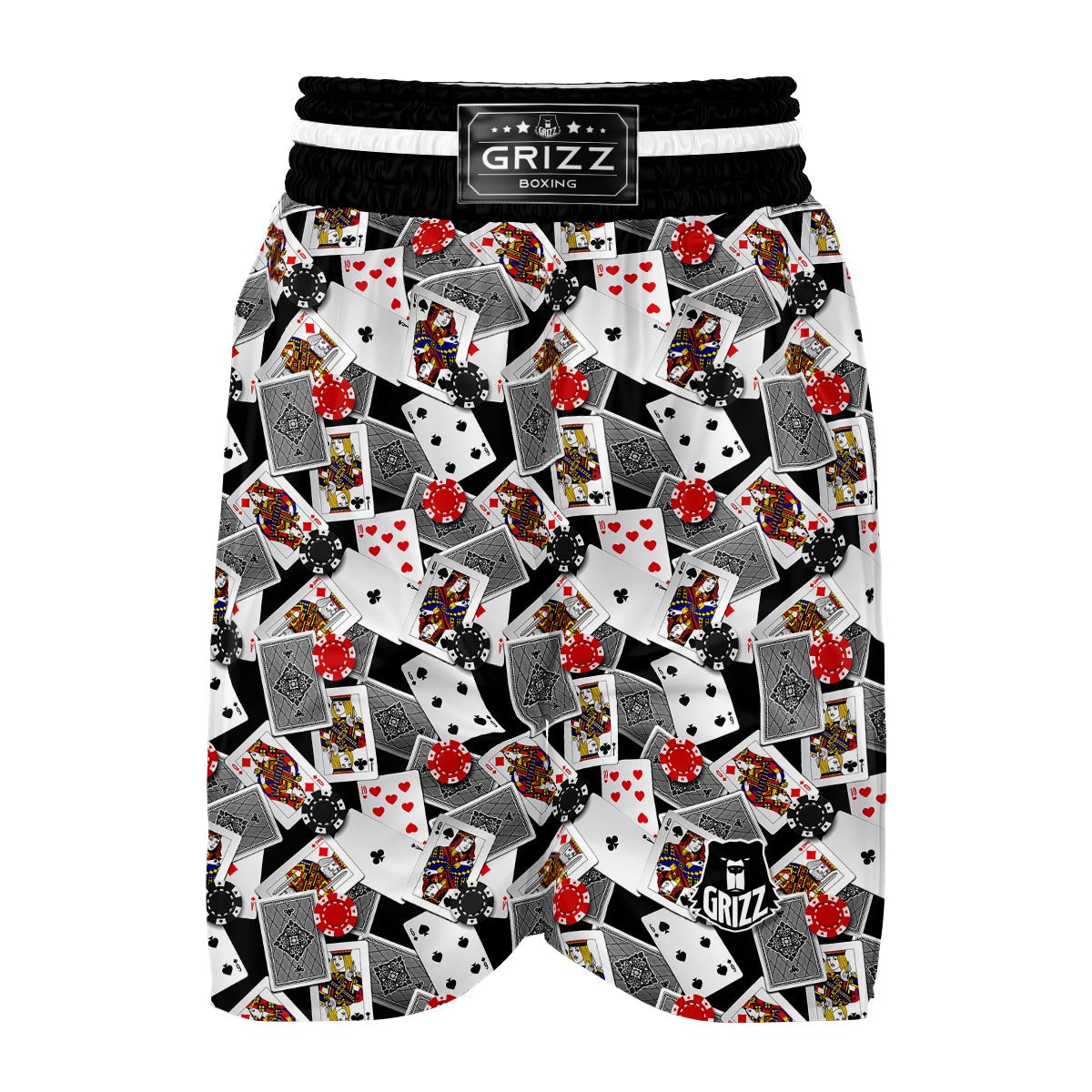 Casino Poker Print Pattern Boxing Shorts-grizzshop
