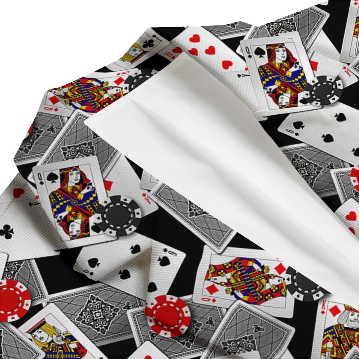 Casino Poker Print Pattern Men's Blazer-grizzshop