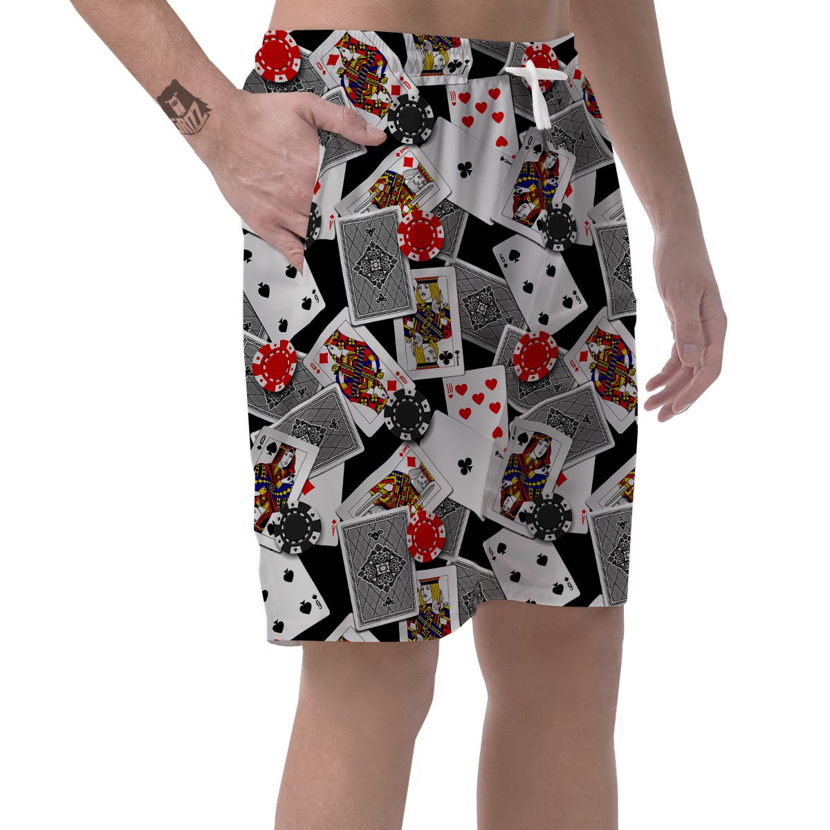 Casino Poker Print Pattern Men's Shorts-grizzshop
