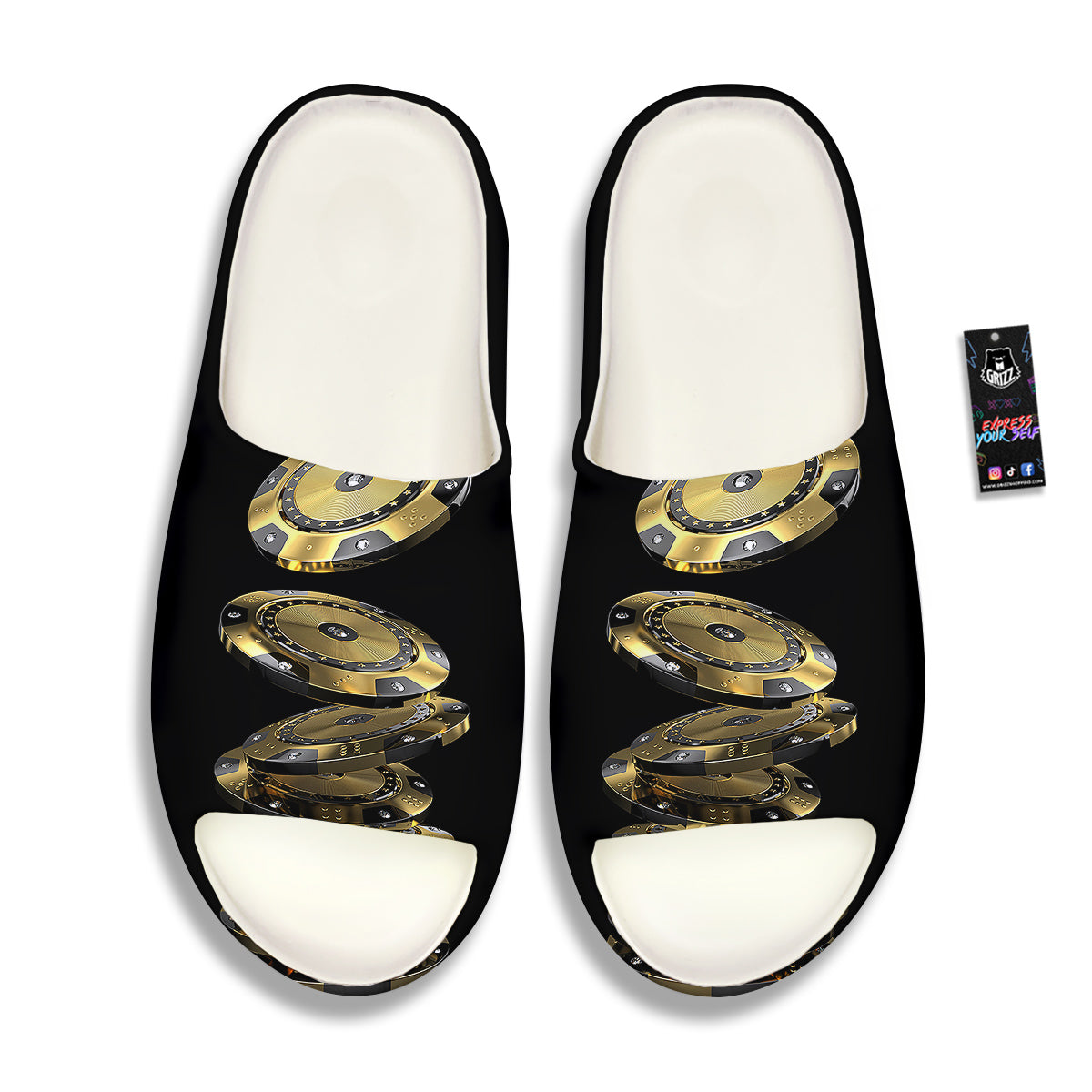 Casino Chips Poker Print Sandals-grizzshop