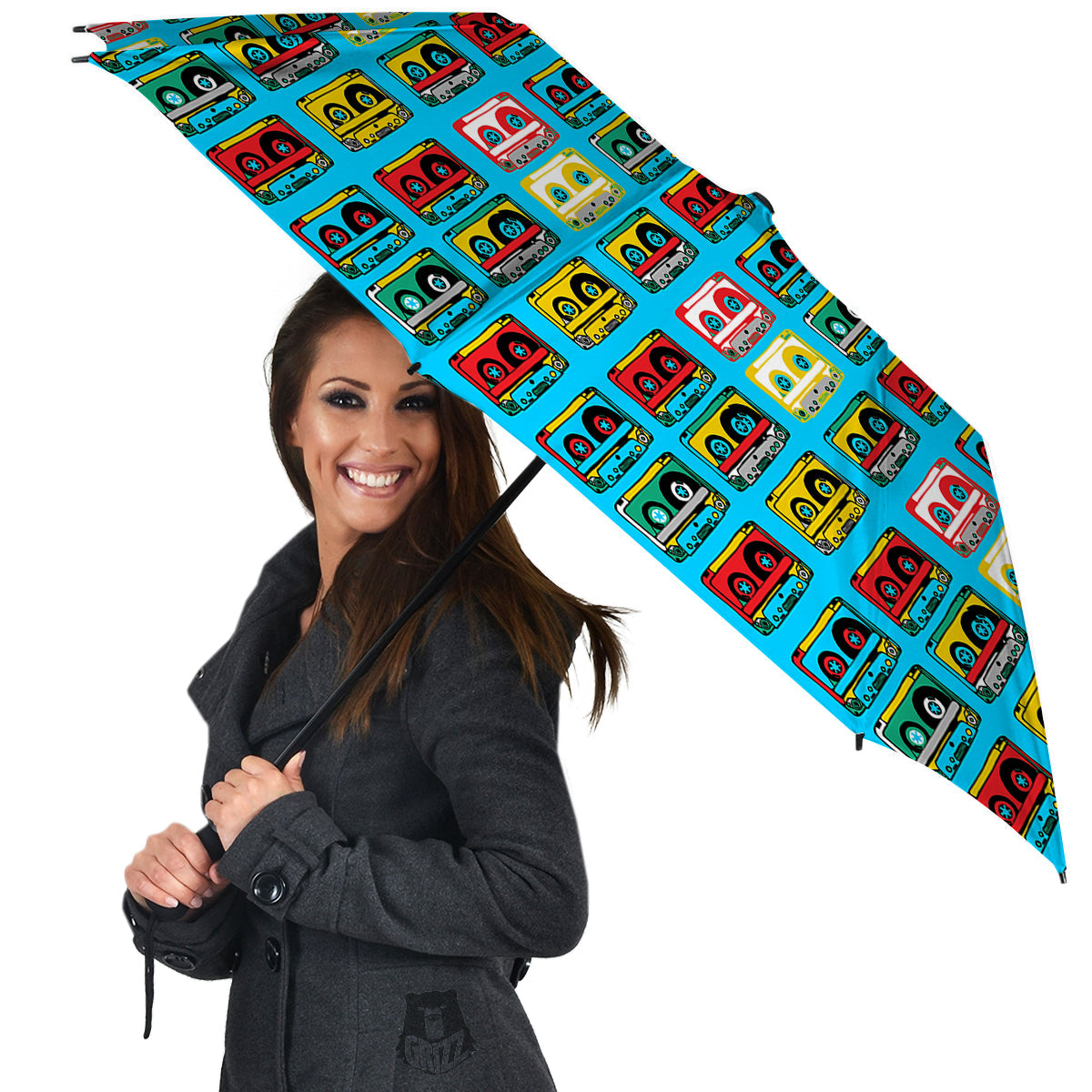 Cassette Colorful Print Pattern Umbrella-grizzshop