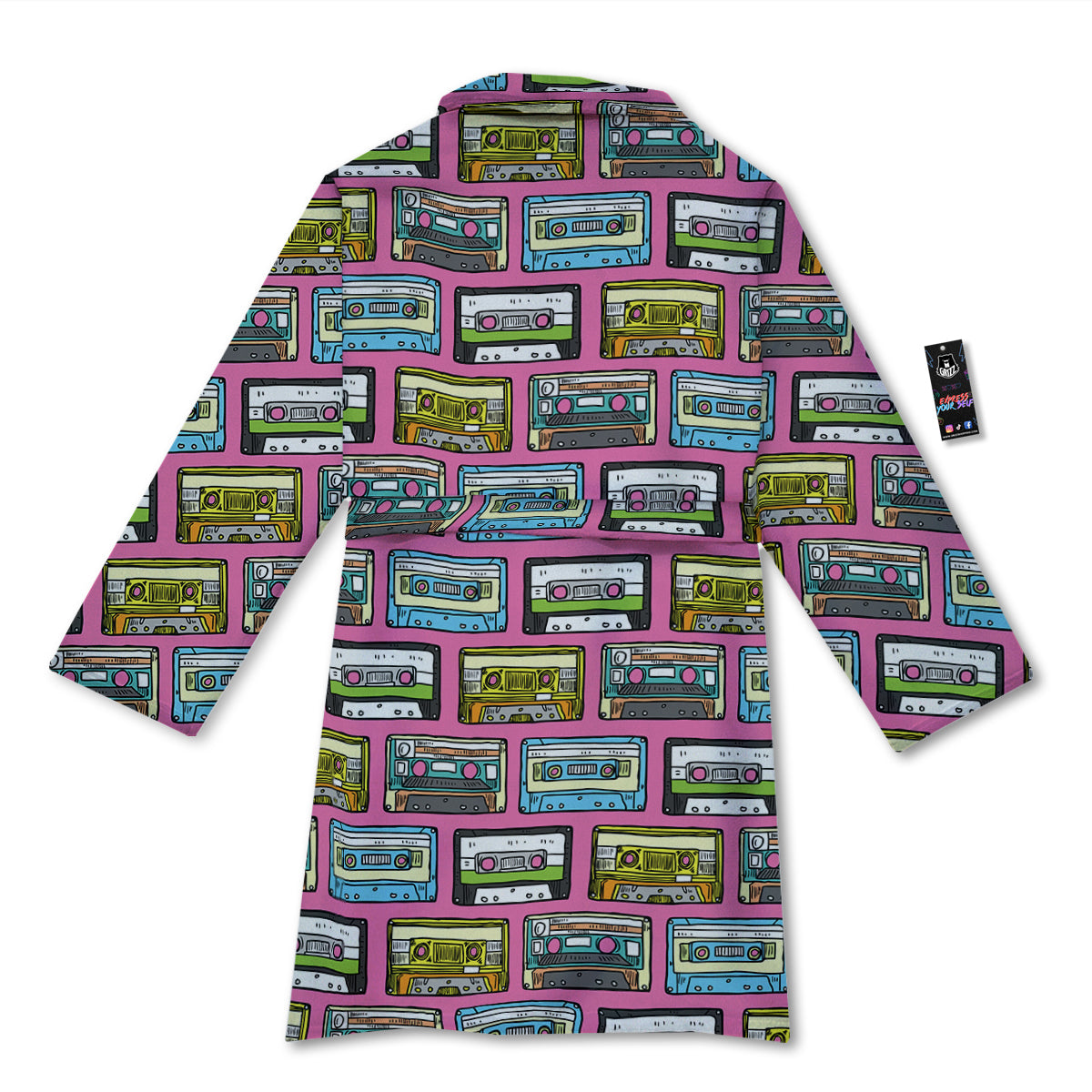 Cassette Drawing Print Pattern Bathrobe-grizzshop