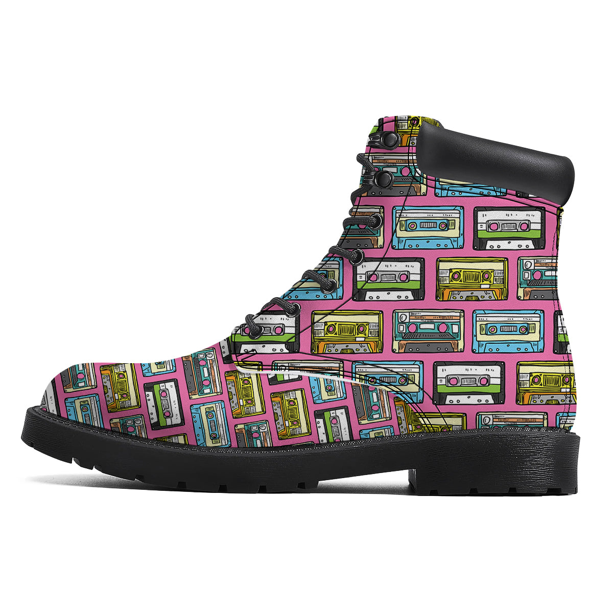 Cassette Drawing Print Pattern Boots-grizzshop