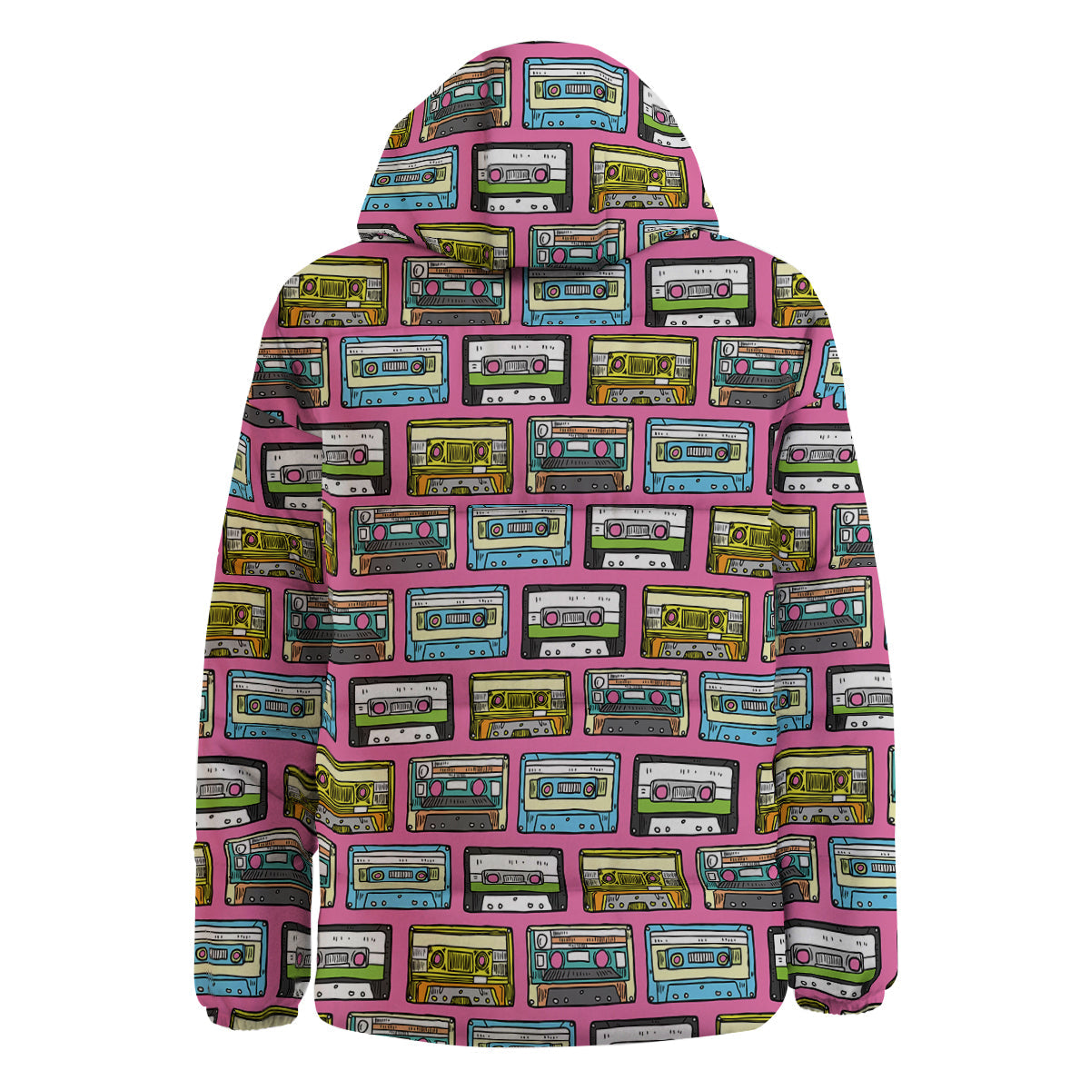 Cassette Drawing Print Pattern Down Jacket-grizzshop