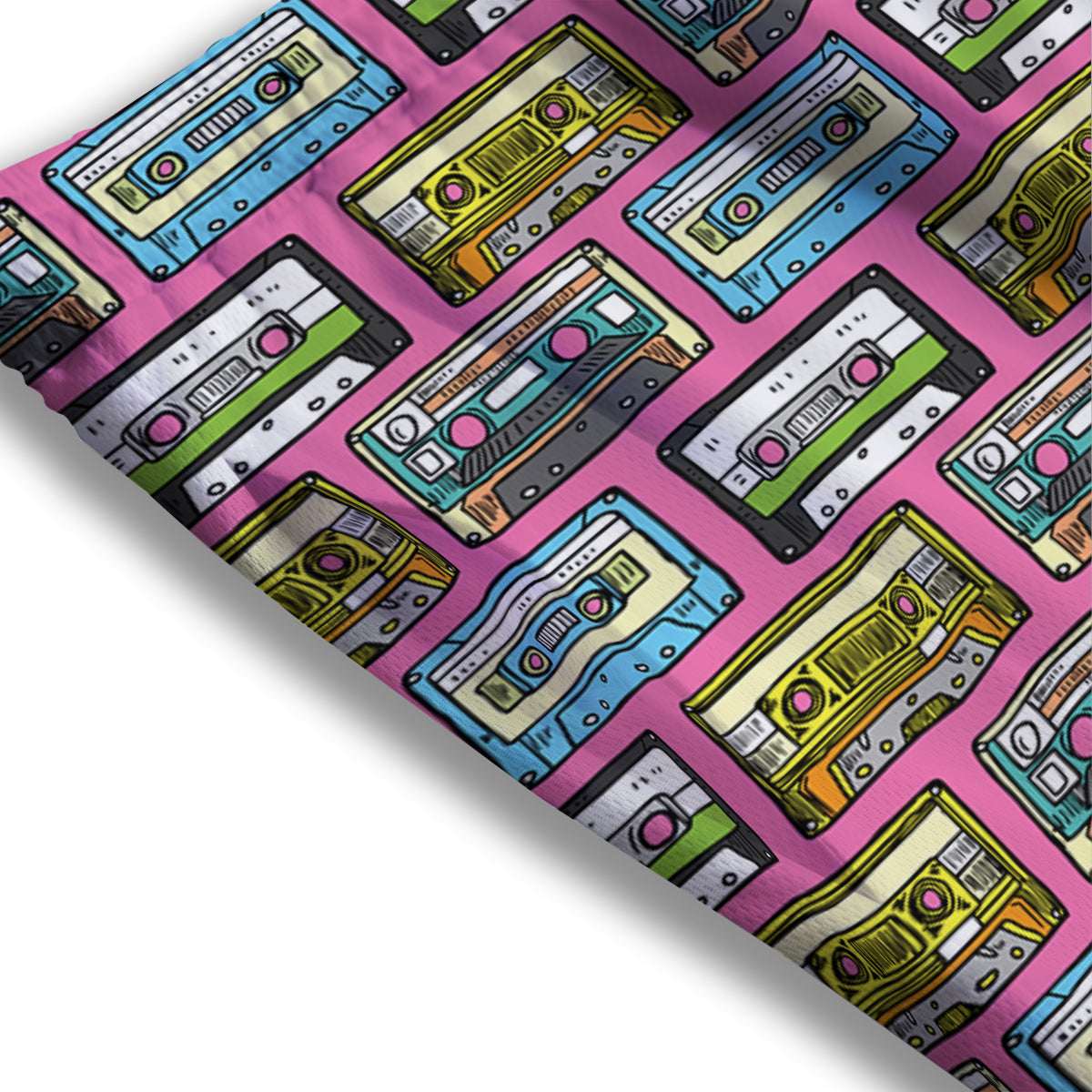 Cassette Drawing Print Pattern Mesh Shorts-grizzshop