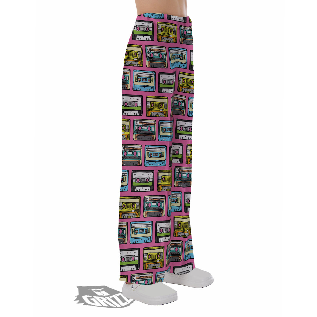 Cassette Drawing Print Pattern Pajama Pants-grizzshop