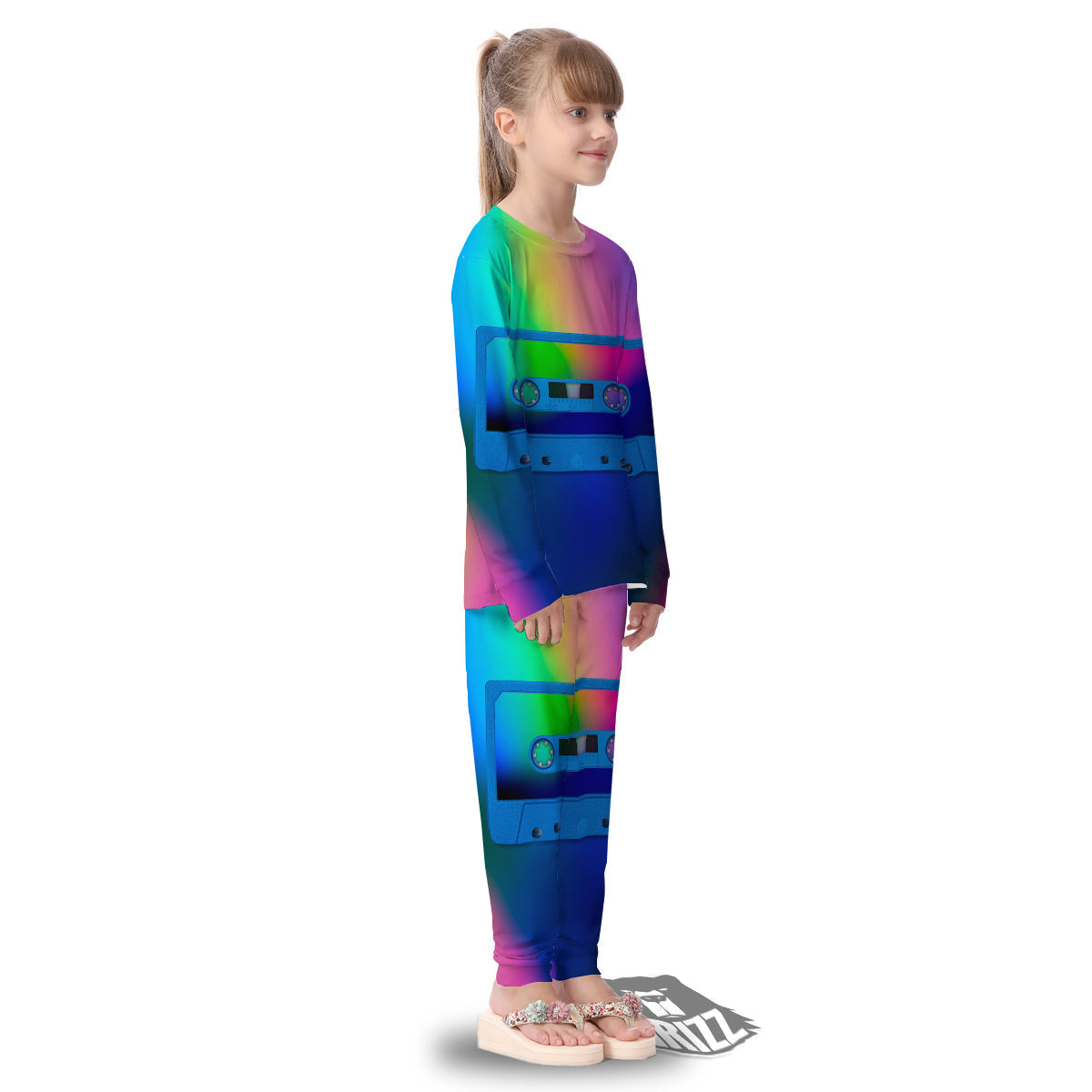 Cassette Tape Colorful Print Kid's Pajamas-grizzshop
