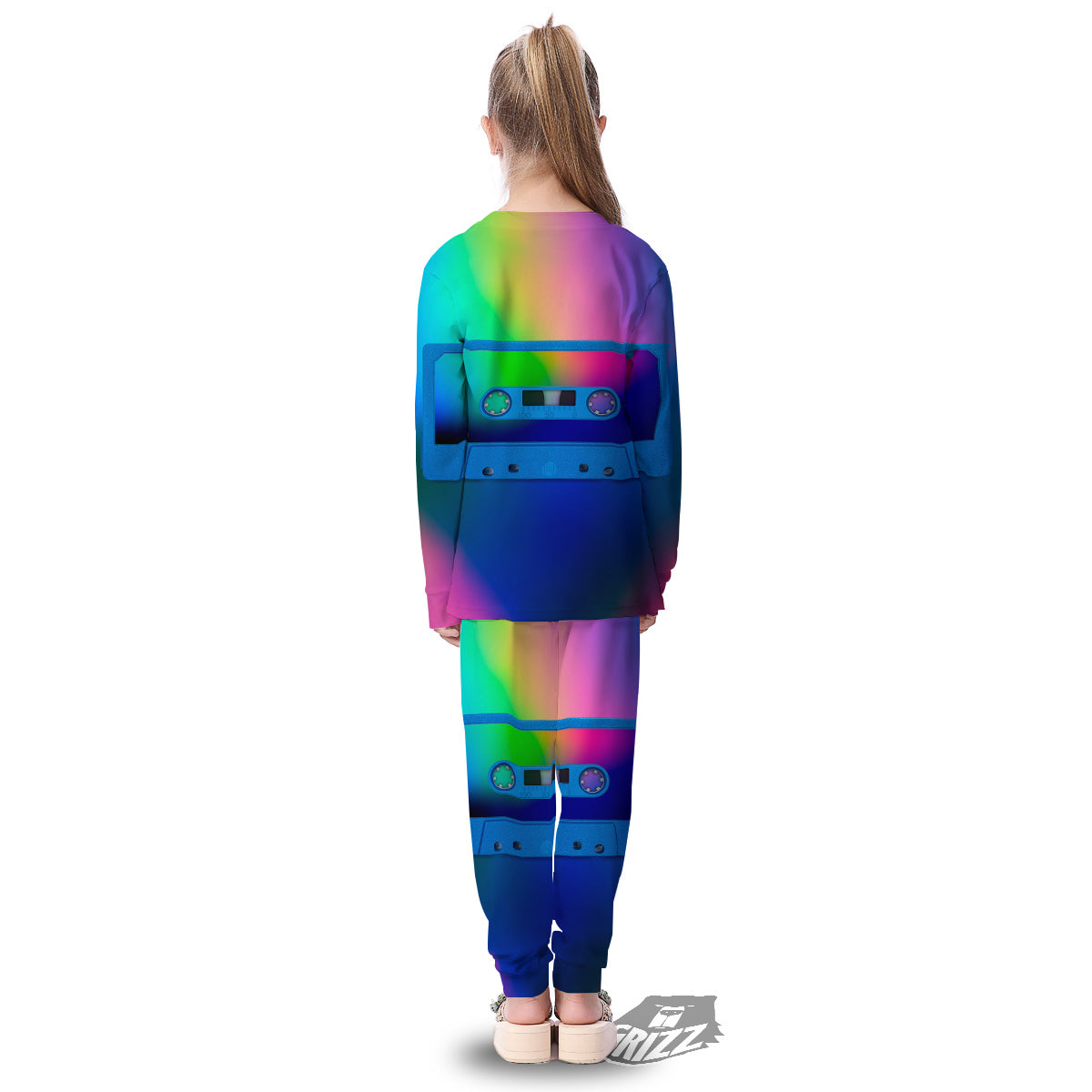 Cassette Tape Colorful Print Kid's Pajamas-grizzshop