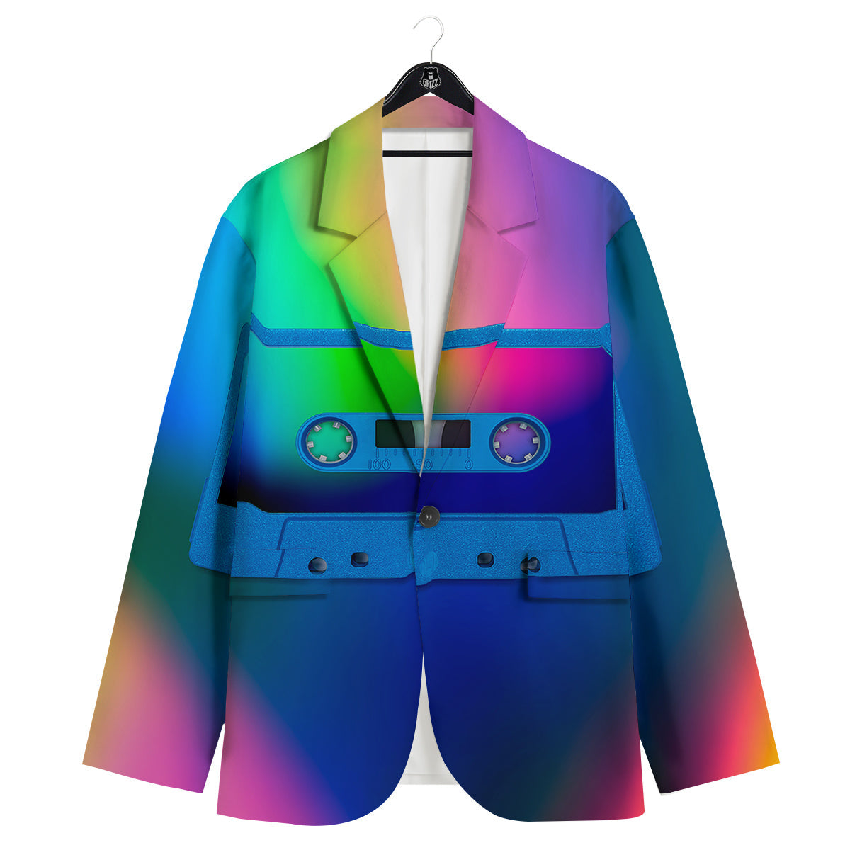 Cassette Tape Colorful Print Men's Sport Coat-grizzshop