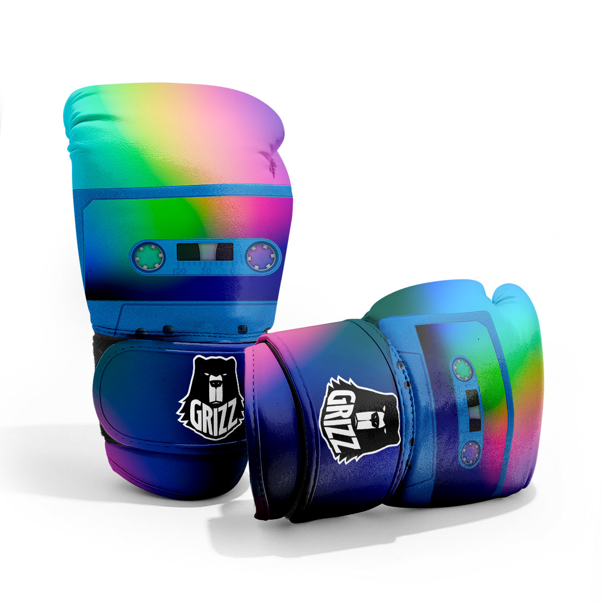Cassette Tape Colorful Print Pro Boxing Glove