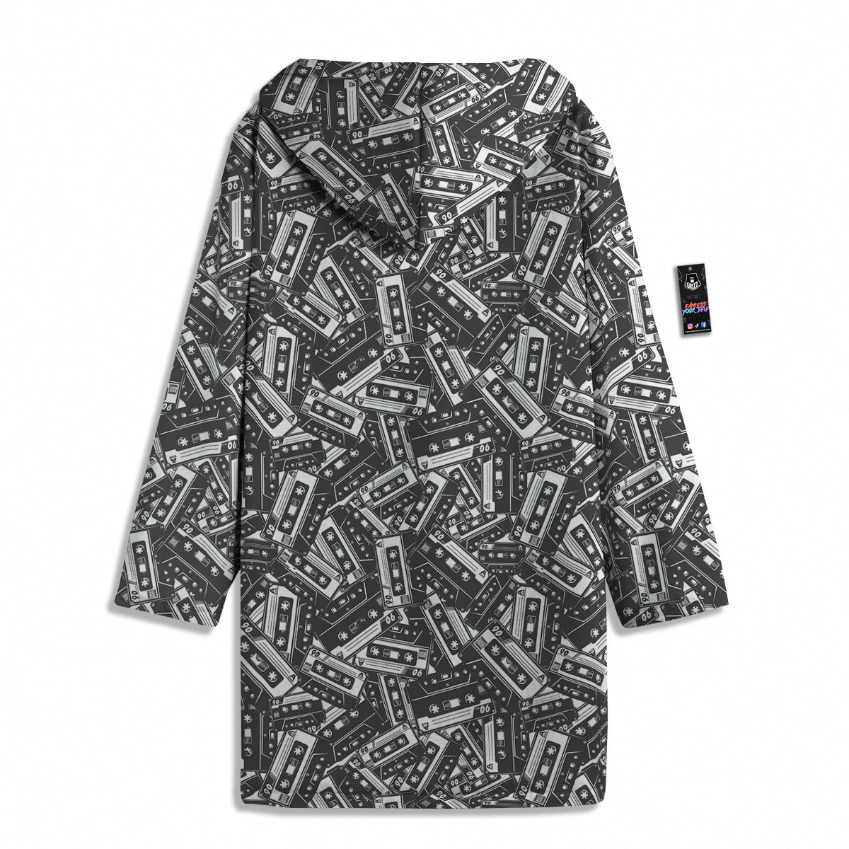 Cassette Tape Monochrome Print Pattern Men's Windbreaker Jacket-grizzshop