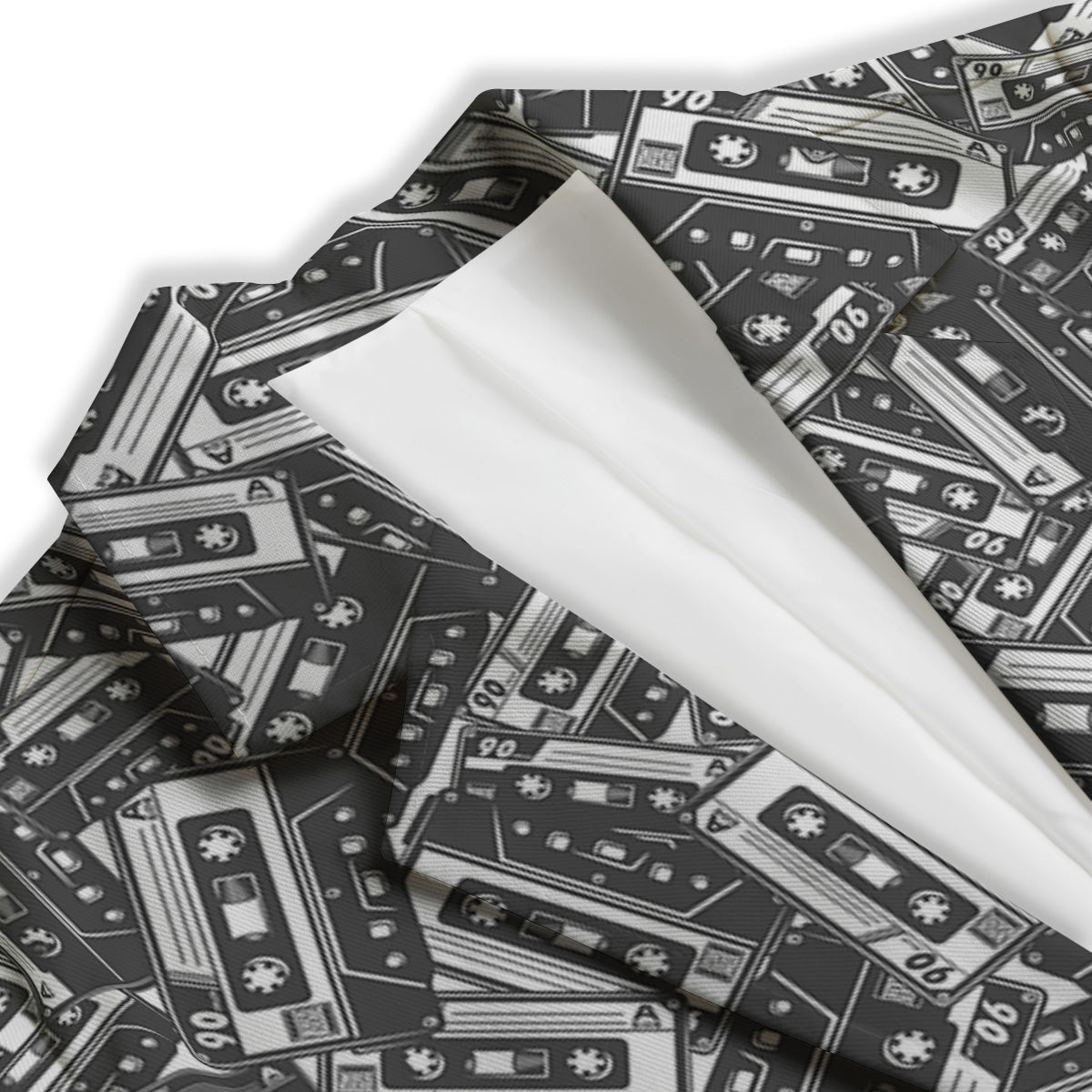 Cassette Tape Monochrome Print Pattern Women's Blazer-grizzshop