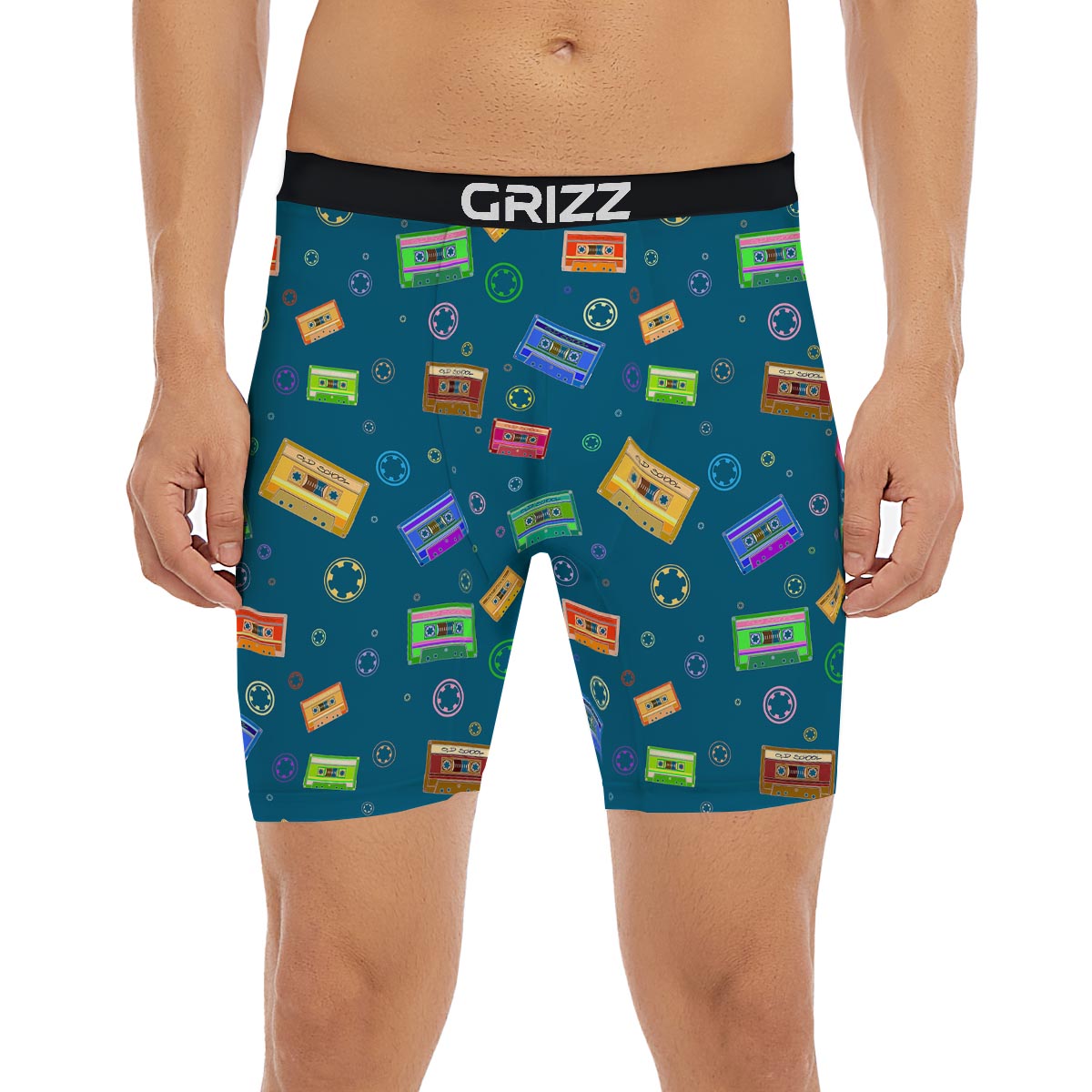 Cassette Tape Retro Print Pattern Boxer Briefs-grizzshop