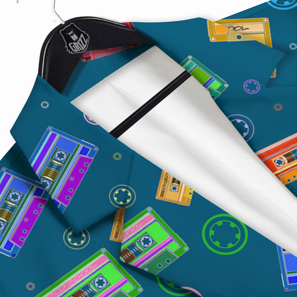 Cassette Tape Retro Print Pattern Men's Sport Coat-grizzshop