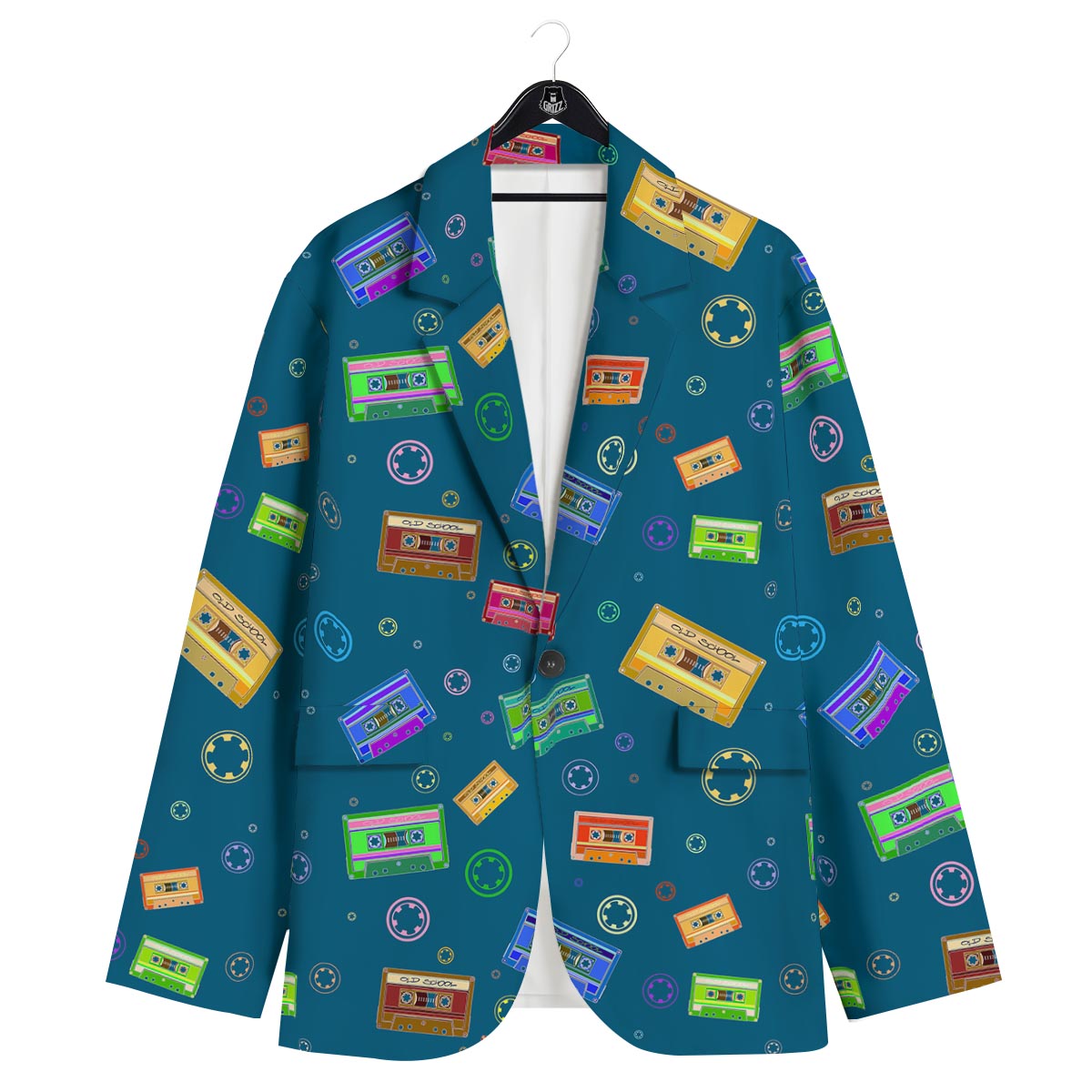 Cassette Tape Retro Print Pattern Men's Sport Coat-grizzshop