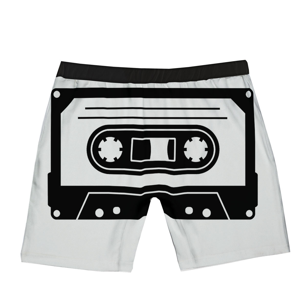Cassette Tape White And Black Print Boxer Briefs-grizzshop