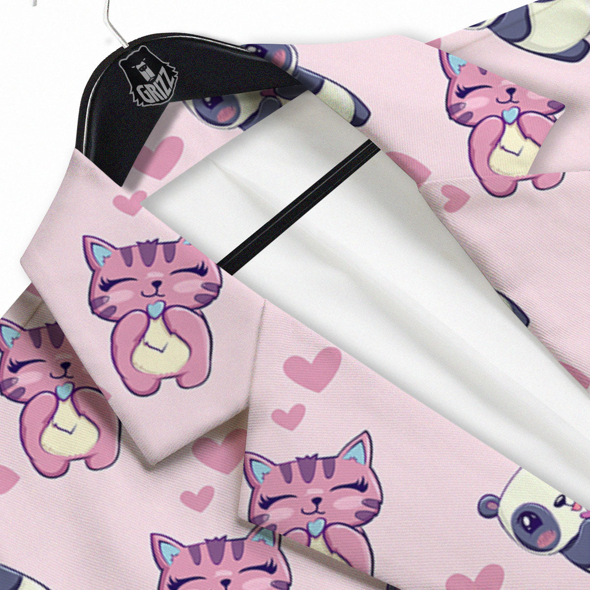 Cat And Panda Lover Print Pattern Men's Sport Coat-grizzshop