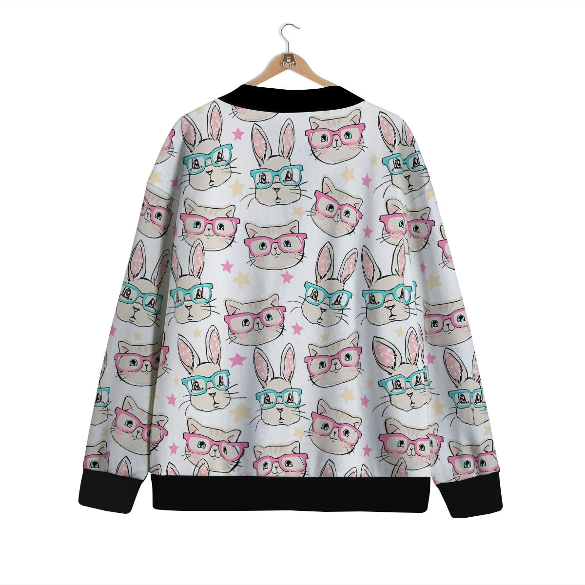 Cat And Rabbit Print Pattern Cardigan-grizzshop