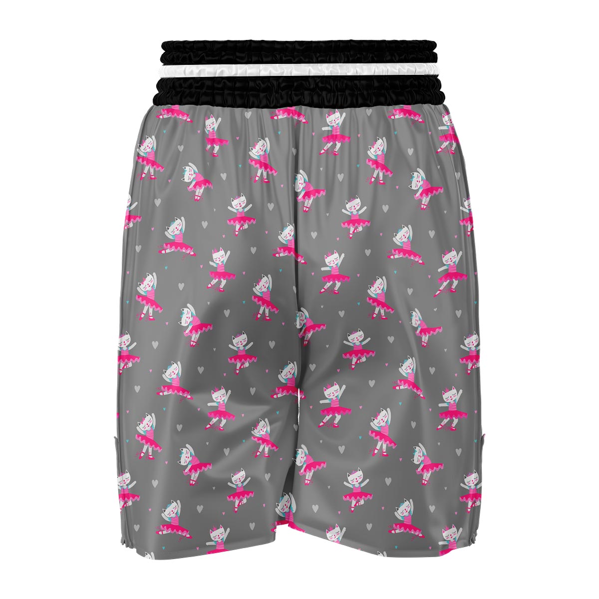 Cat Ballet Pattern Print Boxing Shorts-grizzshop