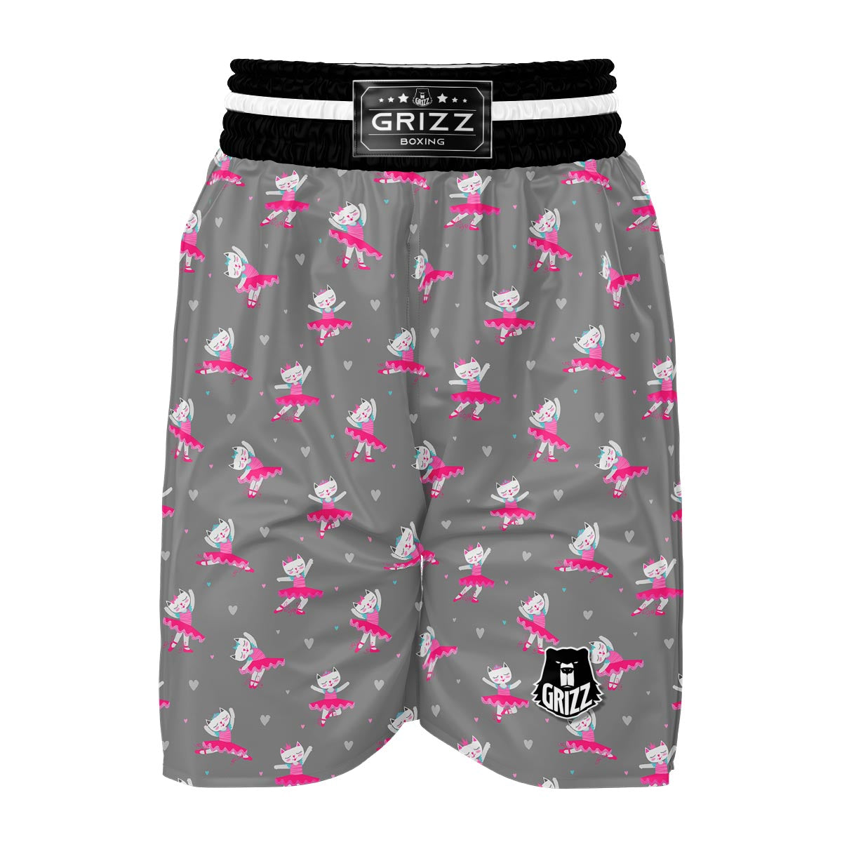 Cat Ballet Pattern Print Boxing Shorts-grizzshop