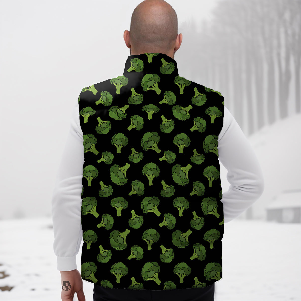 Cat Ballet Pattern Print Down Vest
