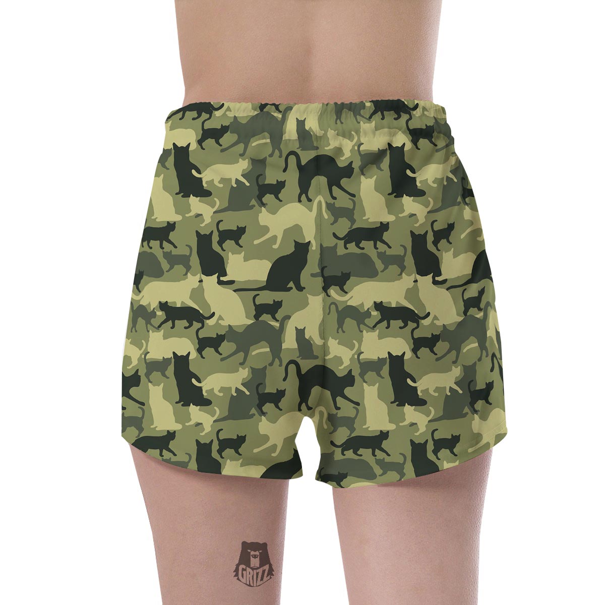 Cat Camouflage Print Women's Shorts-grizzshop