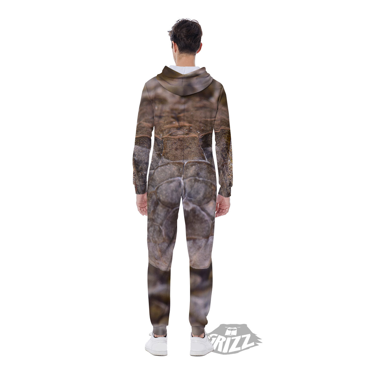 Cat Eyed Snake Malagasy Print Men's Jumpsuit-grizzshop