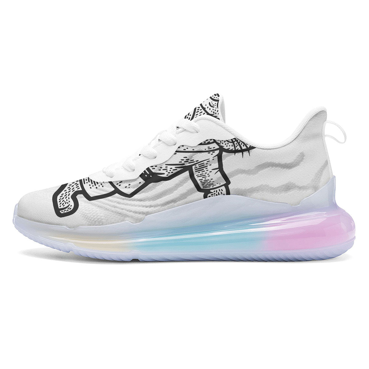 Cat Karate Print Running Sneakers-grizzshop