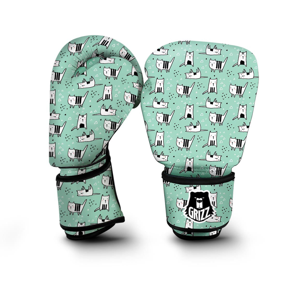 Cat Kitten Pattern Print Boxing Gloves-grizzshop
