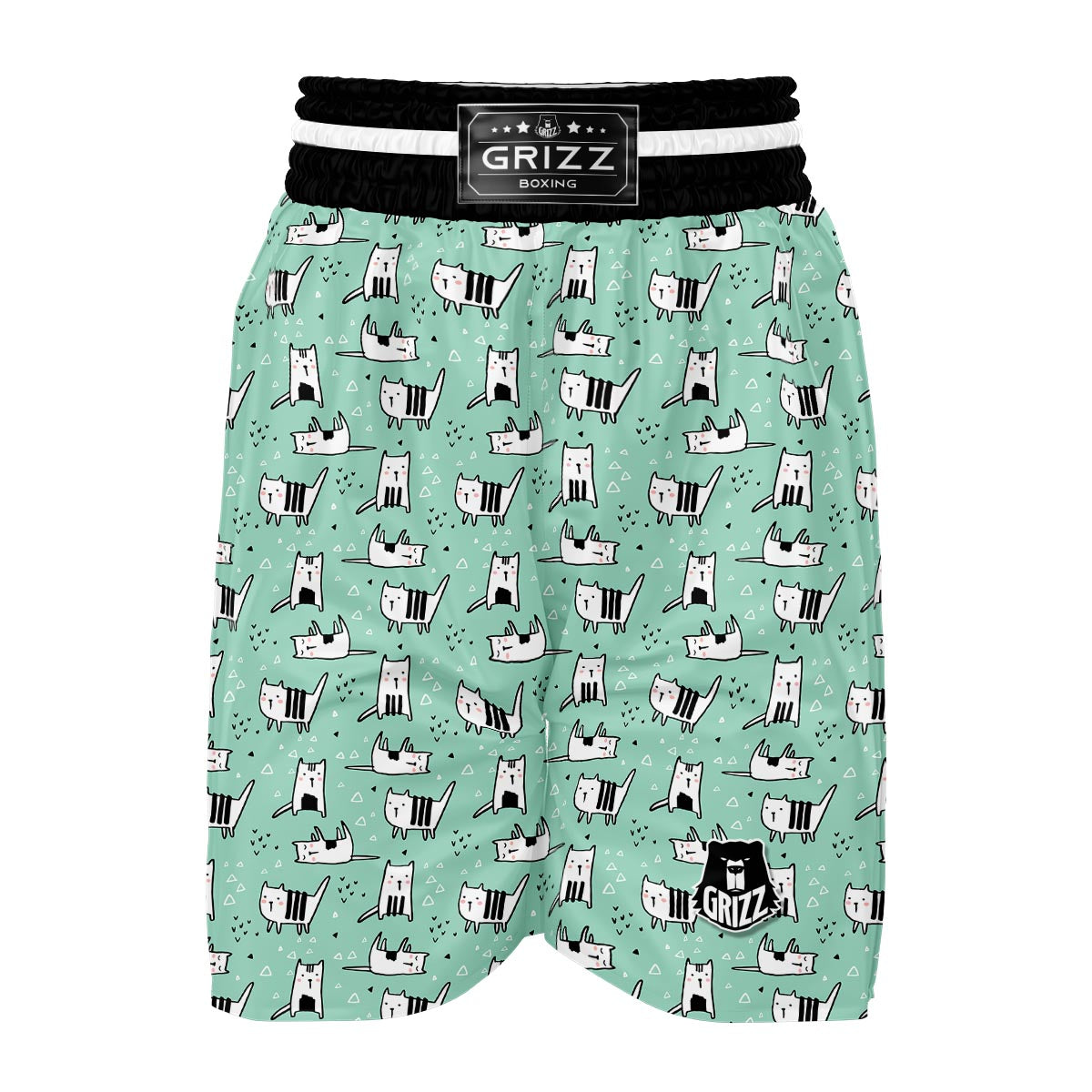 Cat Kitten Pattern Print Boxing Shorts-grizzshop