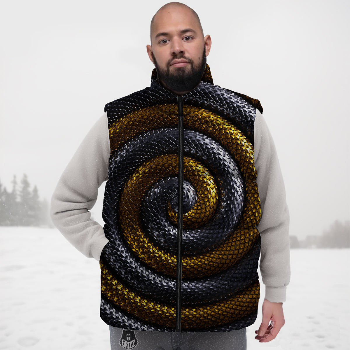 Cat Kitten Pattern Print Down Vest-grizzshop