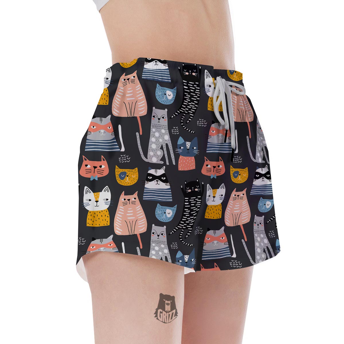 Cat Style Print Women's Shorts-grizzshop